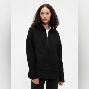 GAP Factory GapFit Quilted Black Half-Zip Pullover